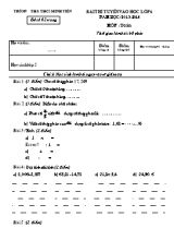 Bài thi tuyển vào Lớp 6 môn Toán - Năm học 2013-2014 - Trường TH & THCS Minh Tiến